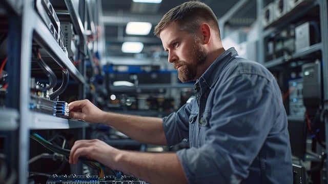 Ronin technician inspecting system hardware.