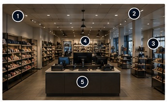 Commercial interior used for coverage analysis